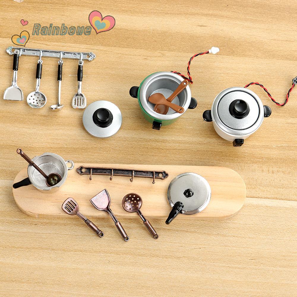 RAINBOW Bộ Dụng Cụ Ăn Uống Mini 6 Kiểu Cho Nhà Búp Bê