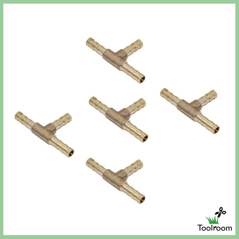Set 5 Đầu Nối Ống Nhiên Liệu Hình Chữ T Bằng Đồng Thau Kích Thước 4mm