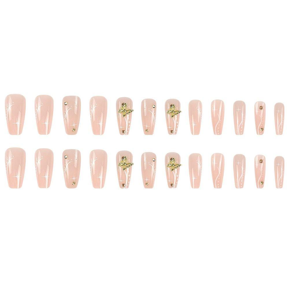 MOILYVN Bộ Móng Tay Giả Đầu Vuông Dáng Dài Thời Trang Cho Nữ