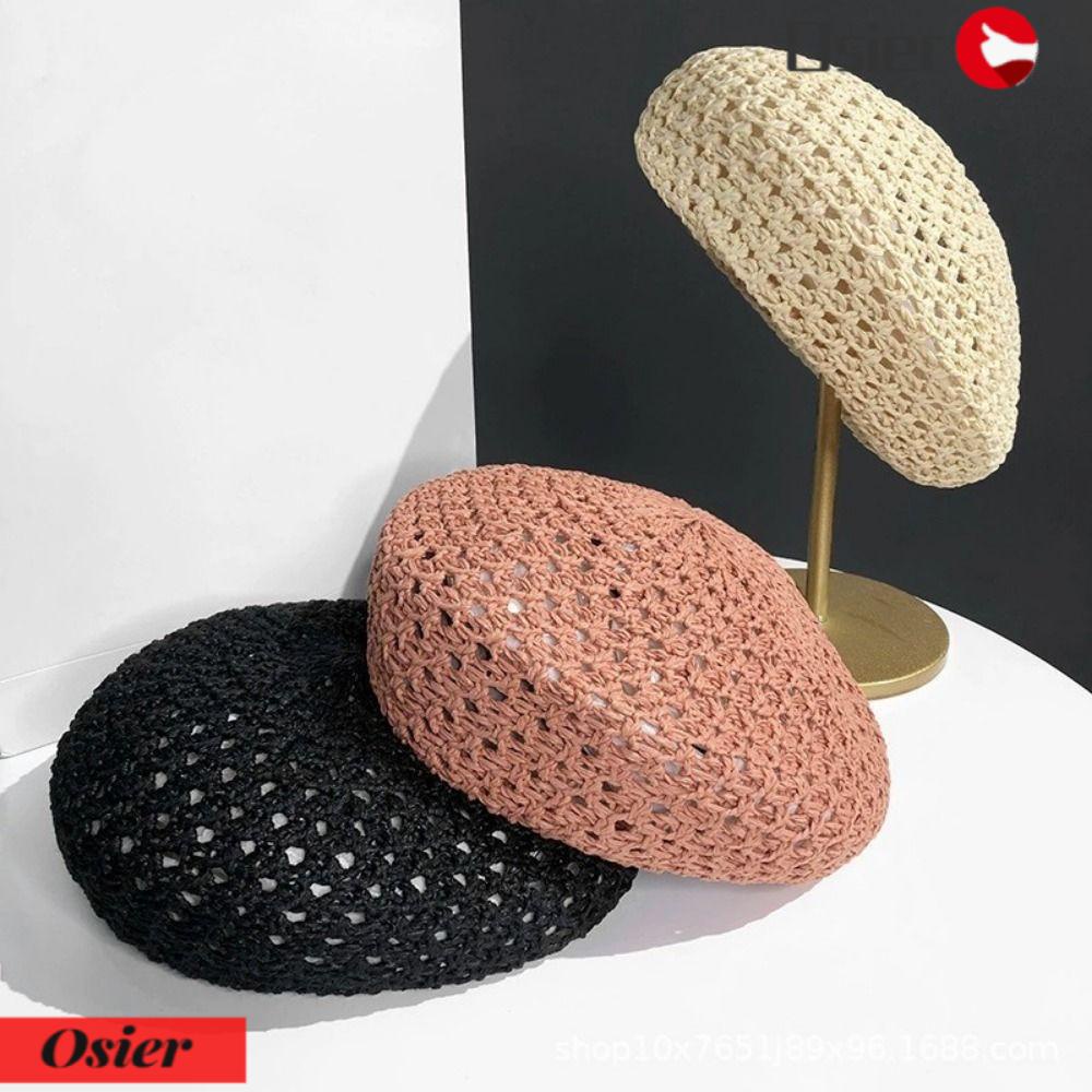 OSIER1 Mũ Beret Thoáng Khí Thời Trang Mùa Hè Cho Nữ