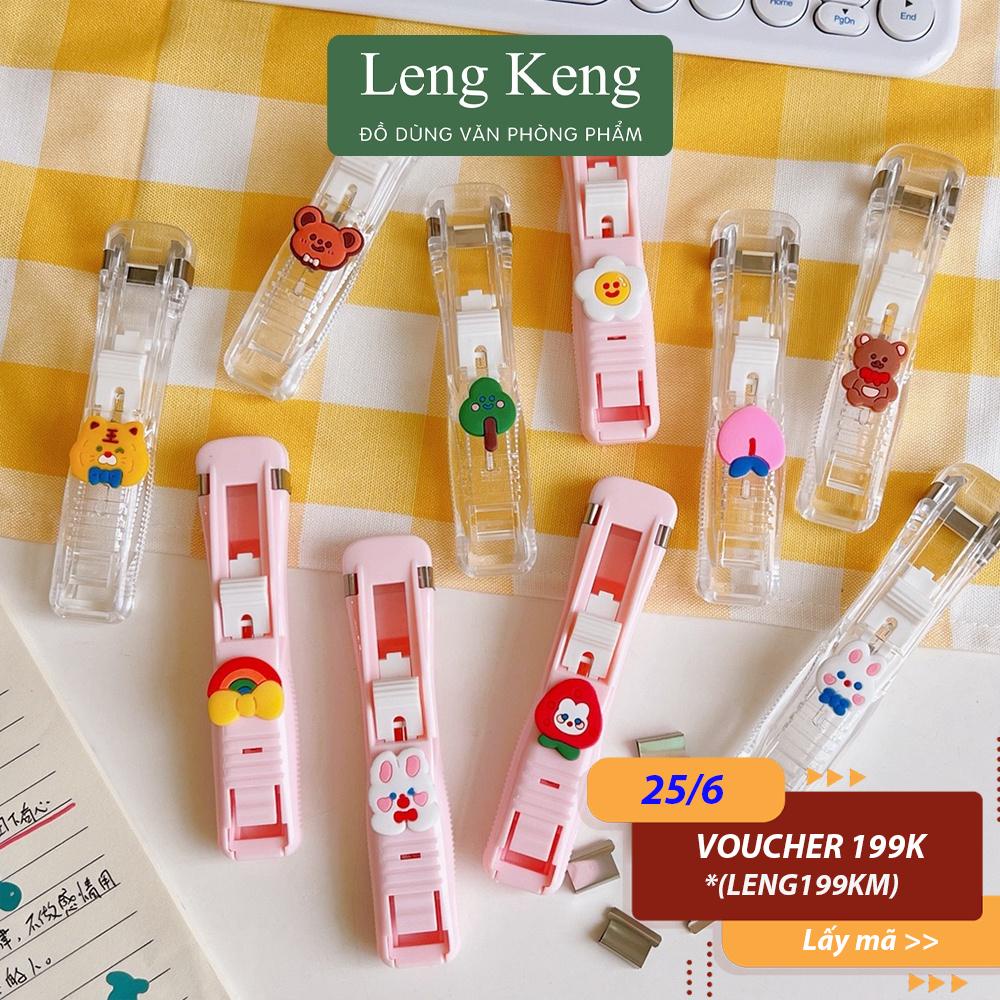 Bấm ghim kẹp giấy vĩnh cửu k nát giấy văn phòng phẩm Leng Keng tiện lợi cho học sinh GB02