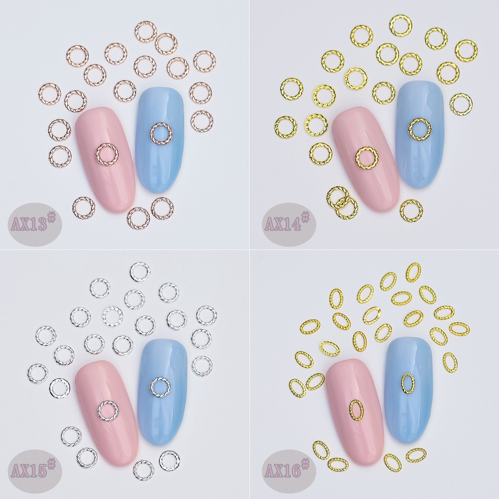 Bộ 500 / 1000 Đinh Tán Kim Loại Hình Bán Nguyệt / Tròn / Ngôi Sao / Mặt Trăng / Vòng Tròn Trang Sức DIY