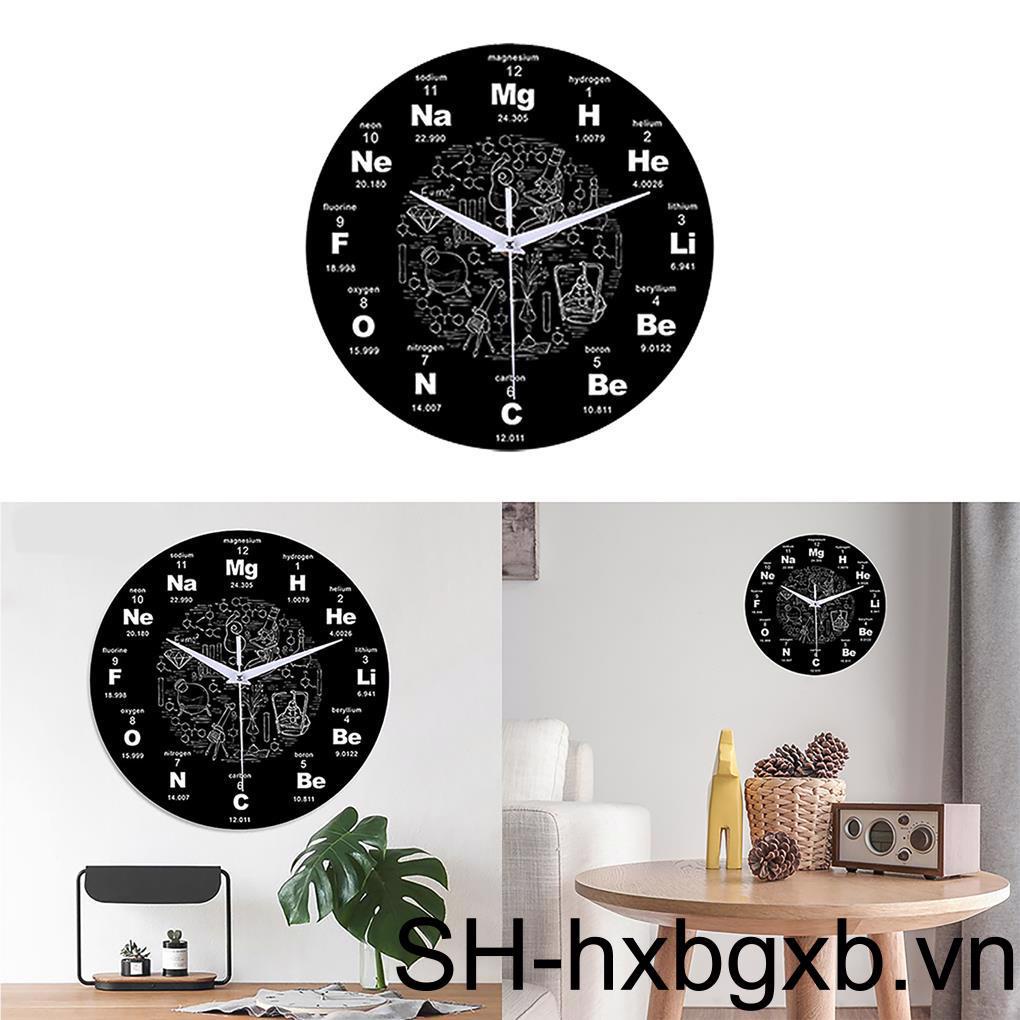 Đồng Hồ Treo Tường Kích Thước 12 Inch Với Biểu Tượng Hóa Học Hiện Đạ