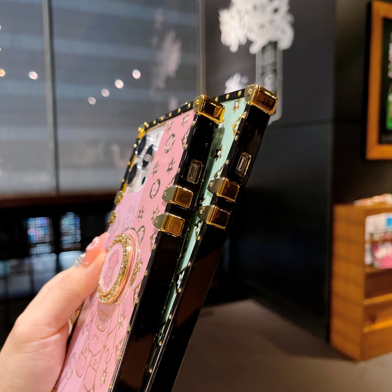 Ốp Điện Thoại Vuông Mềm In Hình Gấu Cho REALME C53 C55 C30S C33 C31 11 REALME10 PRO PLUS C25Y C21Y C15 4g 5G