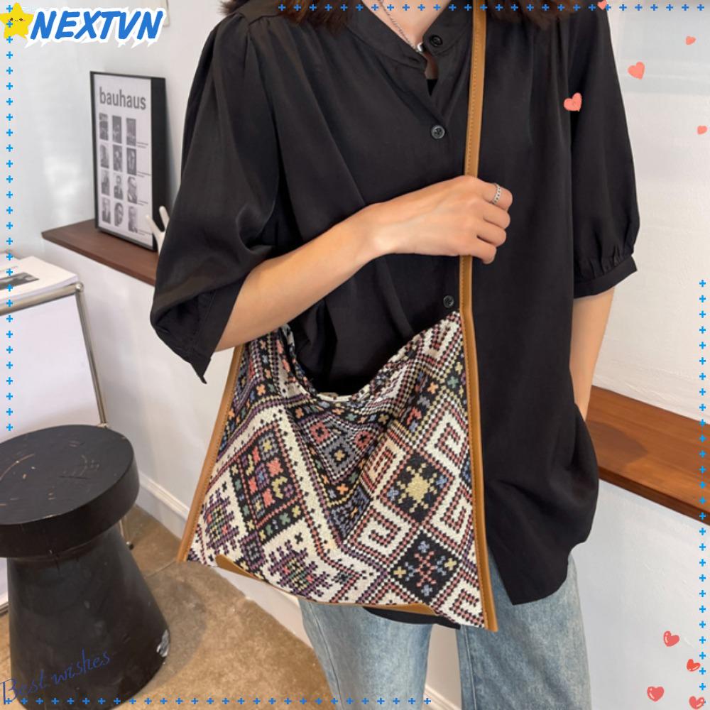 Túi Xách Tote Mềm Sức Chứa Lớn Phong Cách Retro Thời Trang Cho Nữ