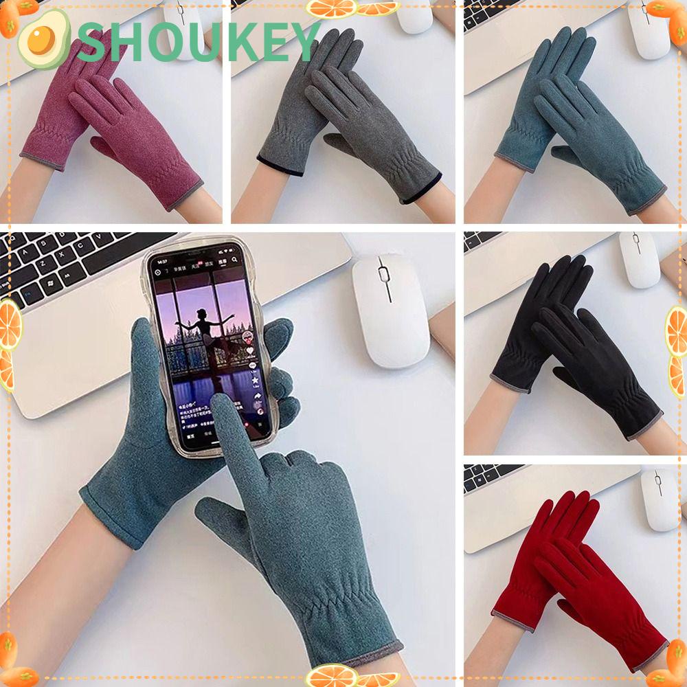 SHOUKEY Găng Tay Lông Giữ Ấm Thời Trang Thu Đông Cho Nữ