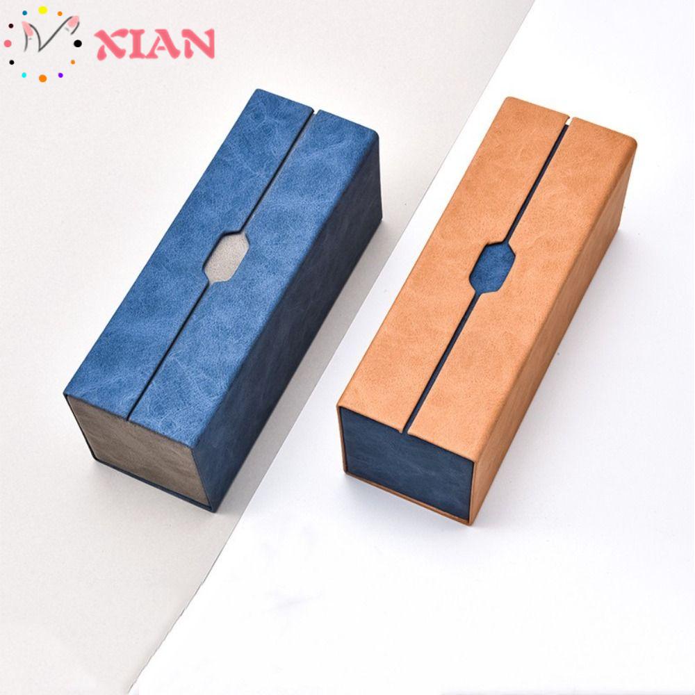 XIANTIN Hộp Đựng Mắt Kính Hai Tầng Bằng Da PU Nhỏ Gọn Giá Đỡ
