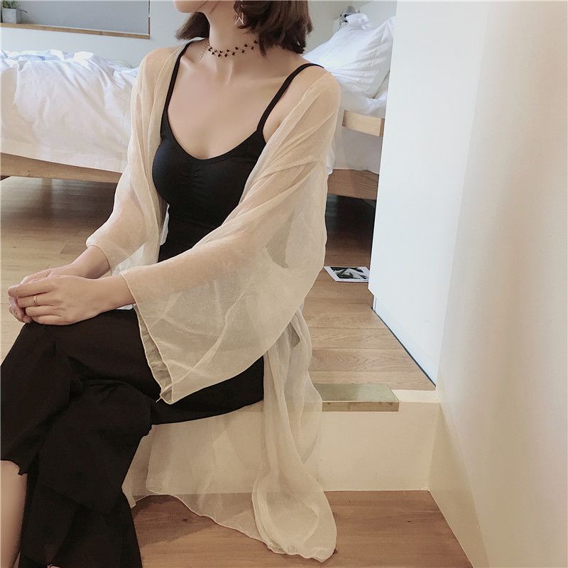 ((M &amp; E) Áo Khoác Cardigan Chiffon Mỏng Nhẹ Chống Nắng Dáng Vừa Quyến Rũ Cho Nữ JB5