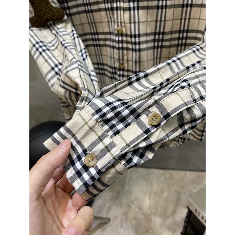 Áo Sơ Mi Tay Dài Hai Lớp B8B8R-Double logo Kẻ Sọc Caro Phù Hợp Với Cả Nam Và Nữ