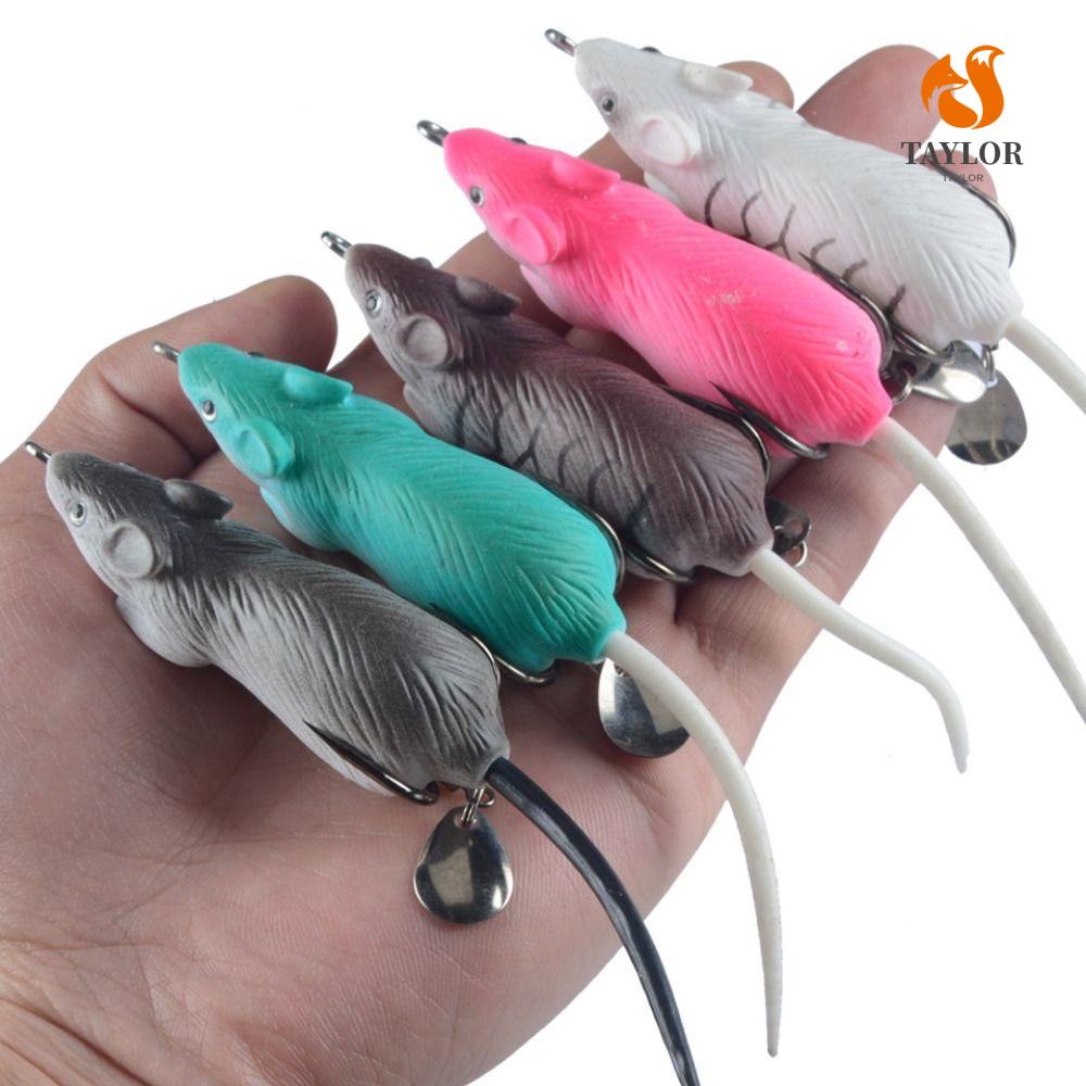 TAYLOR1 Mồi Câu Cá Nhân Tạo Hình Chuột Mềm Có Lưỡi Câu