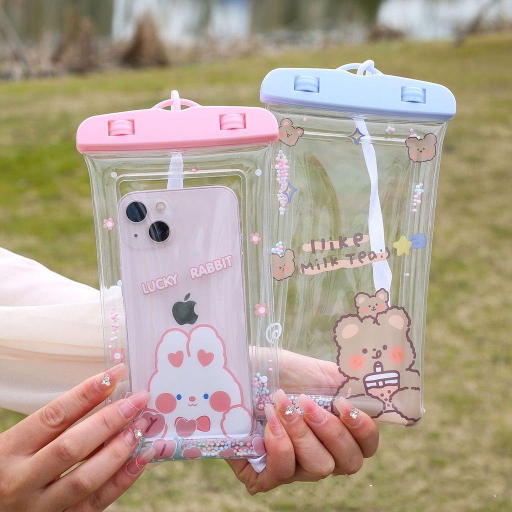 Túi Đựng Điện Thoại Chống Thấm Nước Hình Hoạt Hình Dễ Thương Thông Dụng Cho Apple Huawei