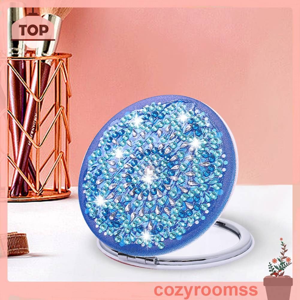 Gương Trang Điểm Đính Kim Cương Pha Lê Nghệ Thuật DIY