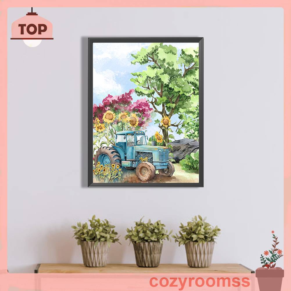 Tranh Đính Đá Kim Cương Toàn Bộ 5D DIY Hình Máy Kéo