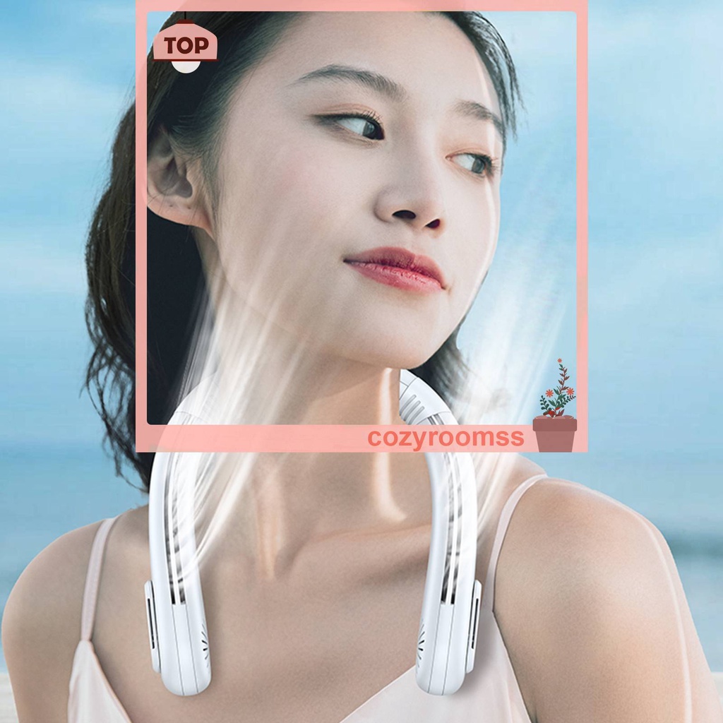 Quạt Làm Mát Đeo Cổ Không Cánh 5V 9W 5200mAh 3 Tốc Độ Gió