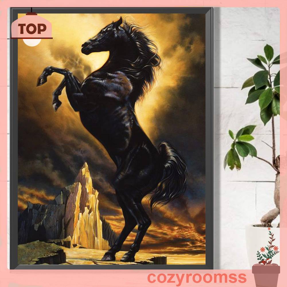 Tranh Đính Đá Kim Cương Toàn Bộ 5D DIY Hình Vẽ Ngựa