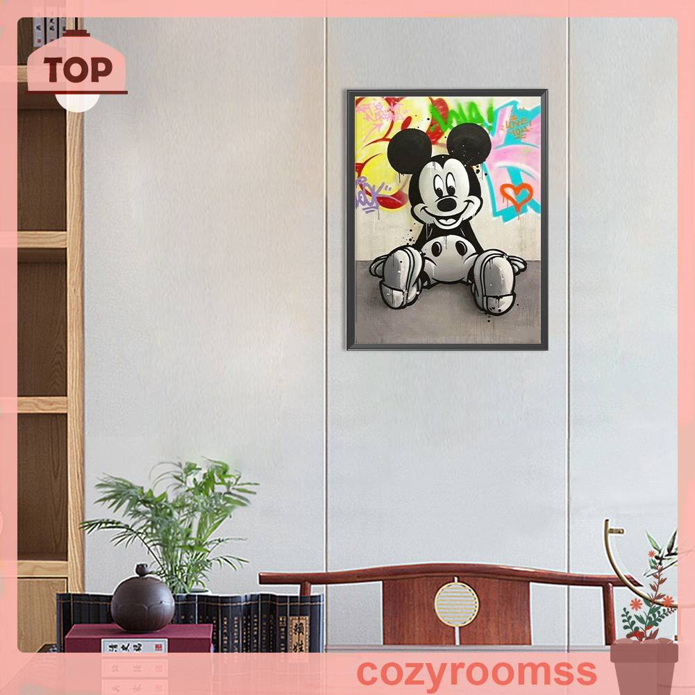 Tranh Đính Đá Kim Cương Toàn Bộ 5D DIY Hình Vẽ Mickey