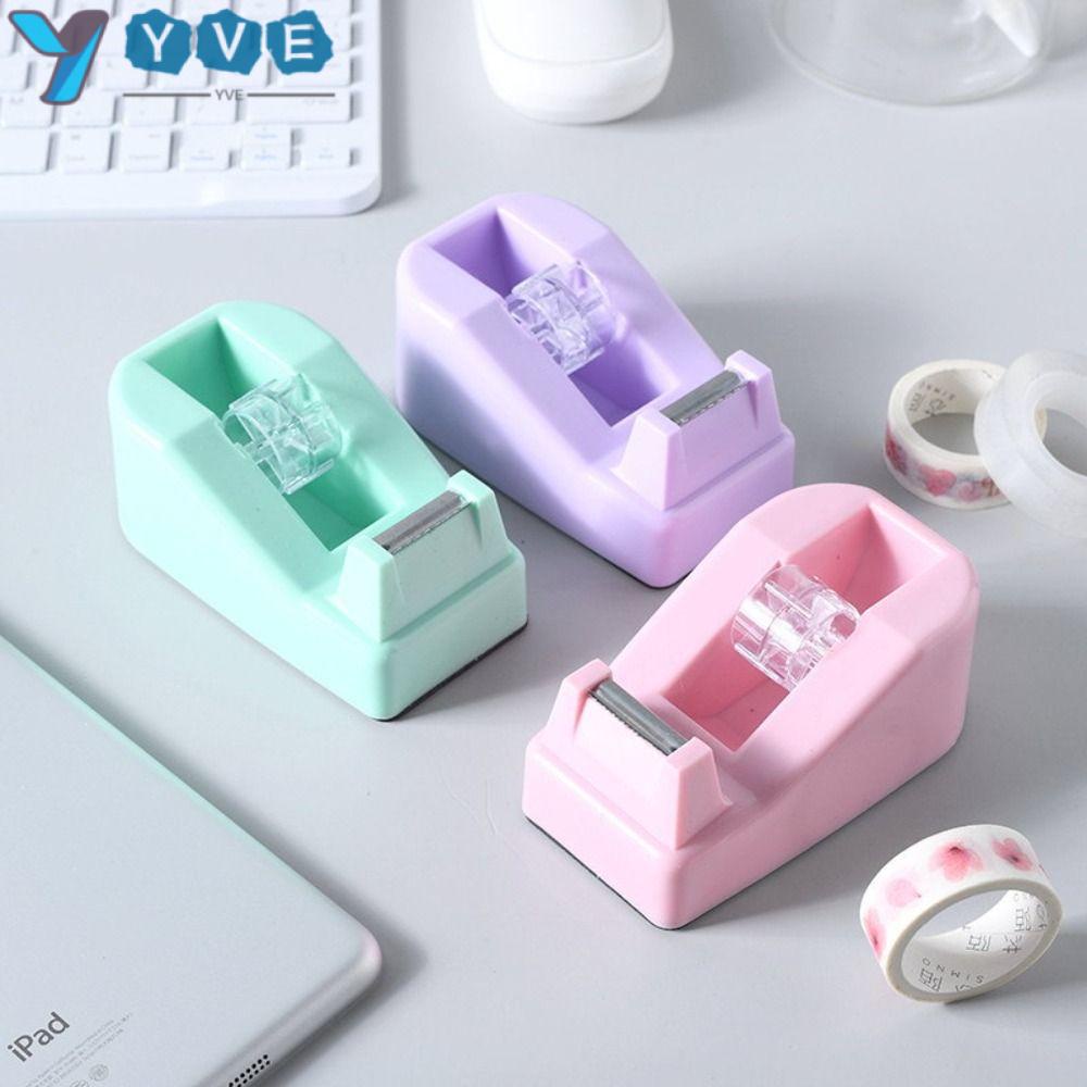 Hộp Đựng Băng Keo Bằng Nhựa Màu Macaron Tiện Dụng Cho Học Sinh / Văn Phòng