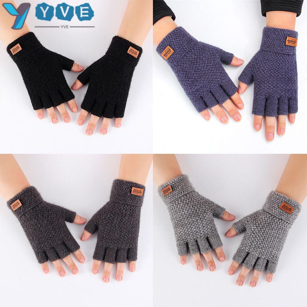 YVE Găng Tay Lái Xe Không Ngón Co Giãn Dày Dặn