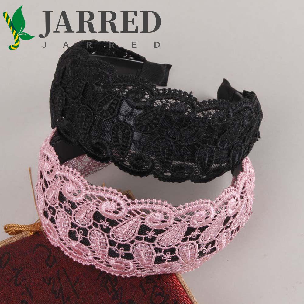 JARRED Băng Đô Ren Hoa Cài Tóc Bản Rộng Chống Trượt Dùng Rửa Mặt / Trang Nhã Dành Cho Bạn Nữ