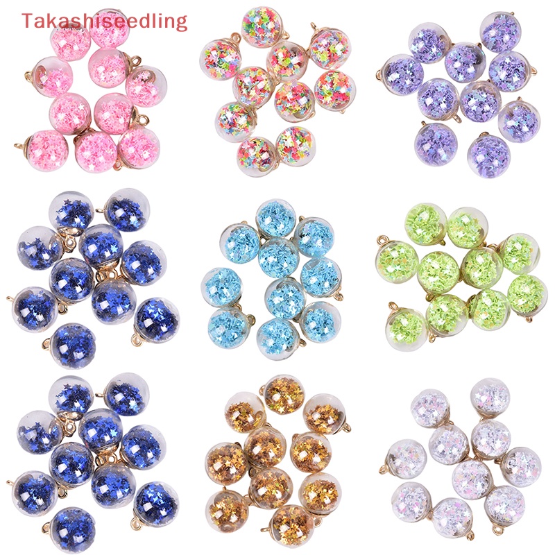 Set 10 Quả Cầu Kính Ngôi Sao Năm Cánh Làm Trang Sức Thủ Công DIY