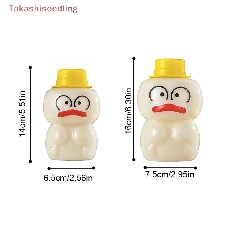 Bình Đựng Nước Bằng Nhựa Trong Suốt Có Nắp Đậy In Hình Vịt Vàng Dễ Thương