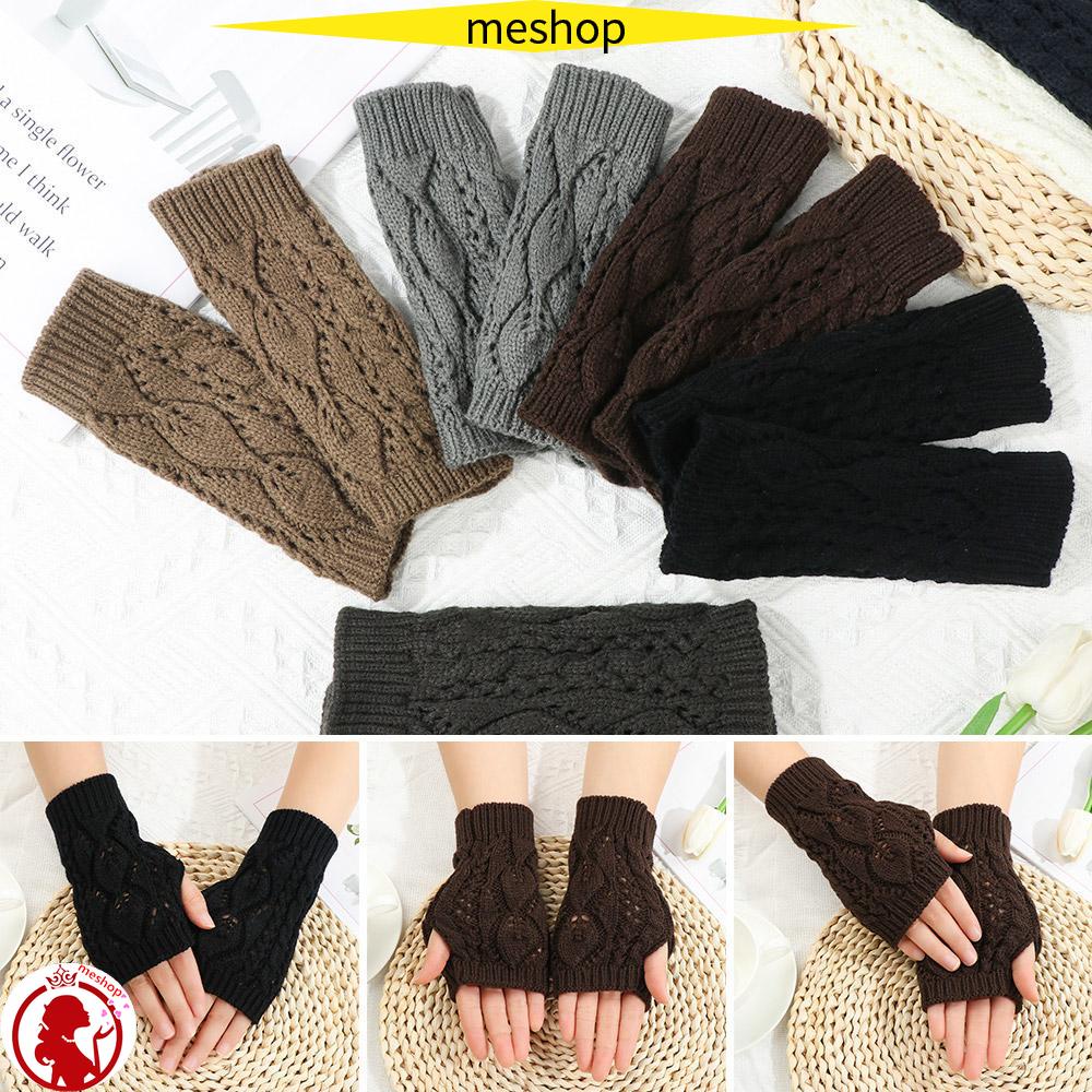 ME Găng Tay Len Hở Ngón Giữ Ấm