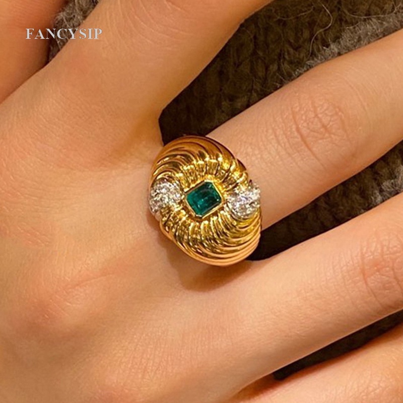 Nhẫn Đính Đá Sapphire Màu Đỏ / Xanh Thời Trang Cho Nam