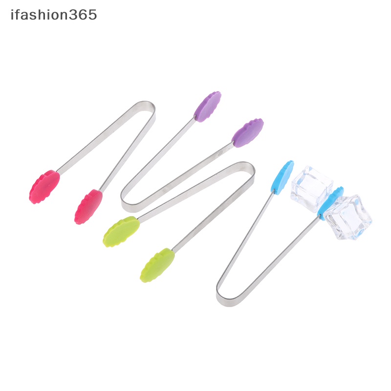 1 Kẹp Gắp Đá / Thức Ăn Bằng Thép Không Gỉ Và Silicon Chống Trượt Hình Bông Hoa Thời Trang ifashion365