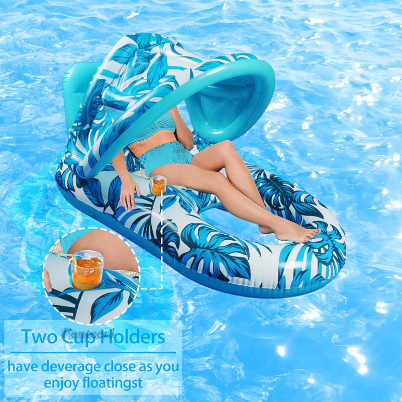 [Fenteer1] Ghế Phao Bơm Hơi Màu Xanh Dương Ổn Định Dành Cho Người Lớn