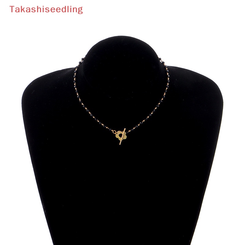 Vòng Cổ Choker Chuỗi Hạt Thủy Tinh Màu Đen Thời Trang Cho Nữ