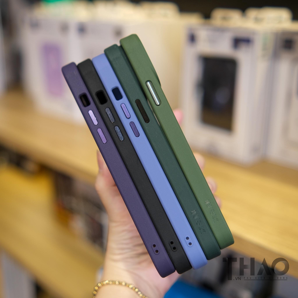 Ốp X&amp;M viền màu mặt lưng chống ố, dành cho iphone