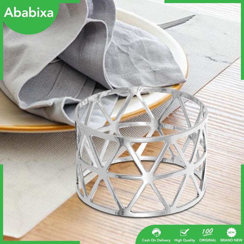 [Ababixa] Set 6 Vòng Giữ Khăn Ăn Bằng Kim Loại Trang Trí Bàn Ăn Cho Tiệc Kỷ Niệm / Tiệc Cưới