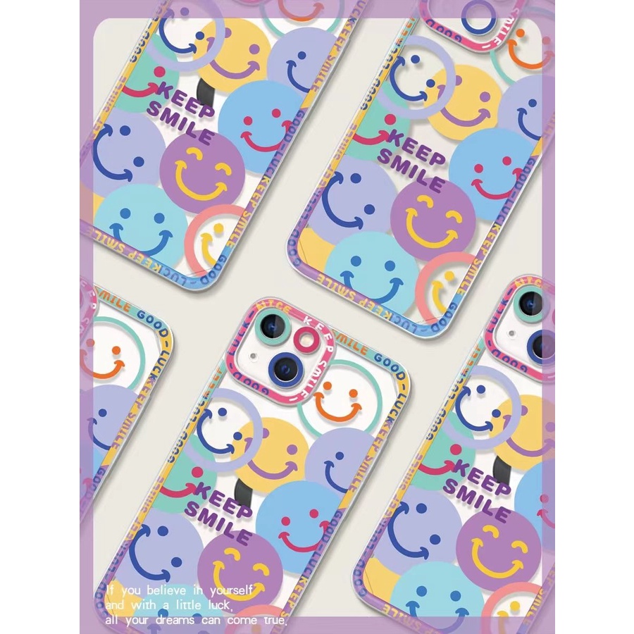 Ốp Điện Thoại Silicone Mềm Hình Mặt Cười Cho iPhone 14 Pro Max / 14 Plus / 13 / 13Pro / 12 / 12 Pro / 11 Pro Max / 11 / XR / XS Max / 8P / 7P / 6S