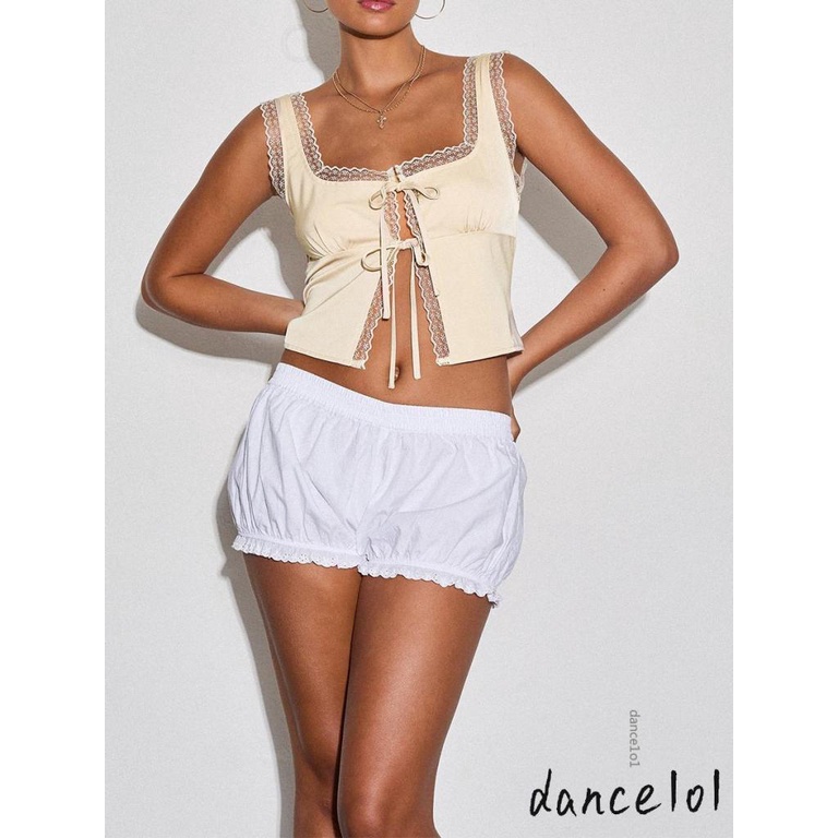 Áo Khiêu Vũ Không Tay Cổ Vuông Phối Ren Thời Trang Dành Cho Nữ 1O1