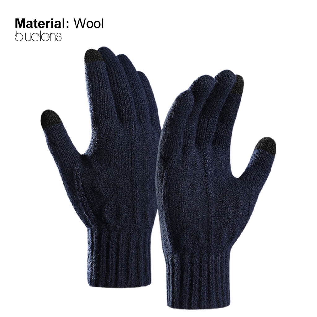 Găng Tay Dệt Kim Dày Dặn Có Thể Chạm Màn Hình Cảm Ứng Thời Trang Unisex