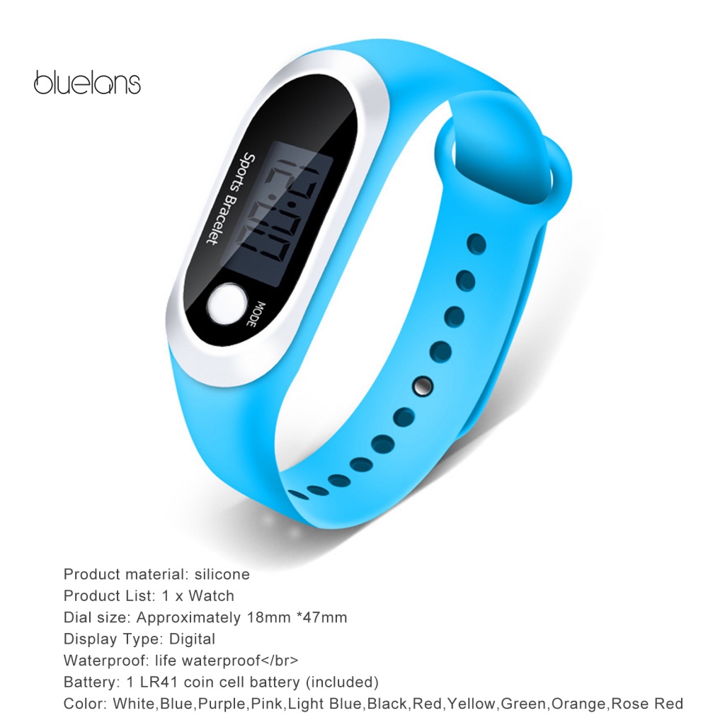 Đồng Hồ Điện Tử Thể Thao Bluelans Đa Năng Chống Nước Tiết Kiệm Năng Lượng Bằng Silicone