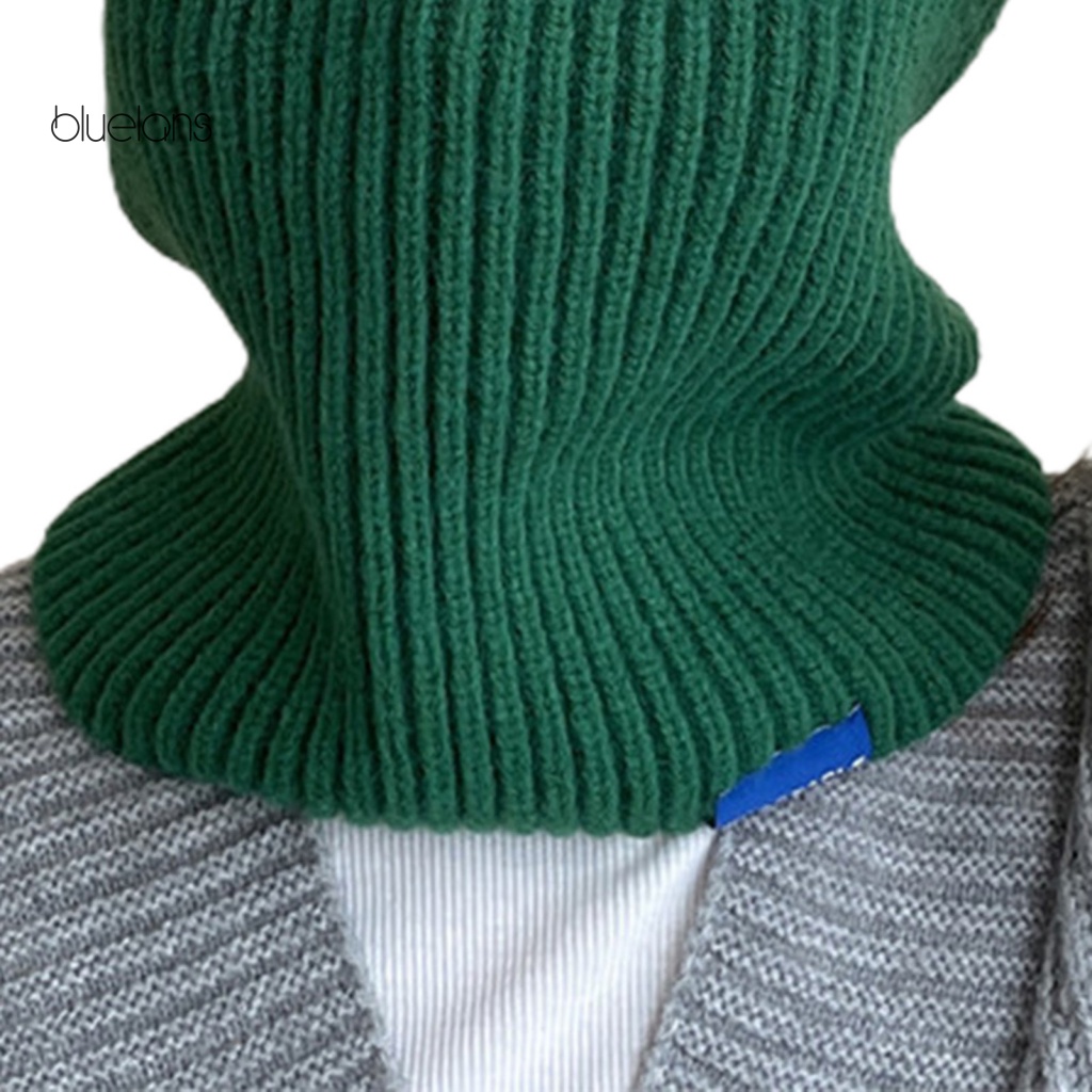 Khăn Choàng Cổ Dệt Kim Màu Trơn Tích Hợp Tai Gấu Thời Trang Mùa Đông Cho Nam Và Nữ