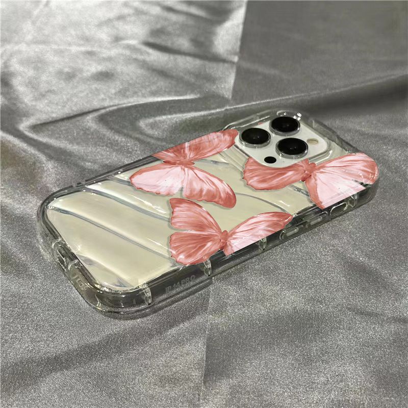 Ốp Điện Thoại Mềm Trong Suốt In Hình Bướm Hồng Cho Iphone8Iphone14Promax / xr / Apple111312Ốp Điện Thoại Thời Trang Cho Sành Điệu Cao Cấp Syg55 / 7 Syg5