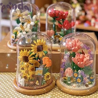 Panda~Khối xây dựng Lego Hoa Lego hoa giả cây trồng trong chậu hoa bảo quản hoa hướng dương hoa hồng, đồ chơi lắp ráp DIY, hạt Lego Lego trang trí máy tính để bàn quà tặng 0065