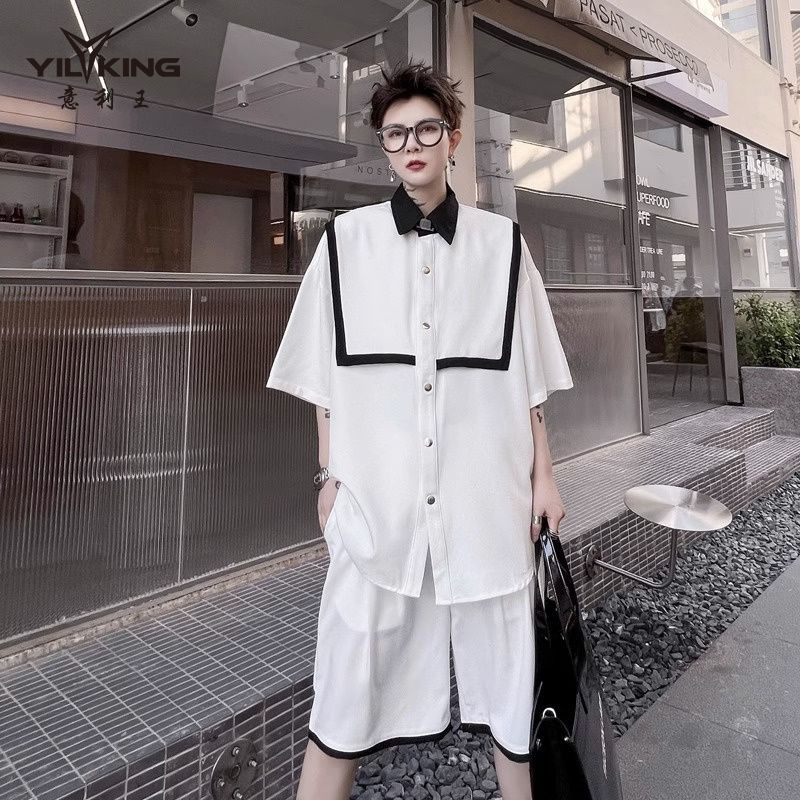 Áo Sơ Mi Tay Ngắn Dáng Rộng Thời Trang Mùa Hè 2023 Sang Trọng Cho Nam