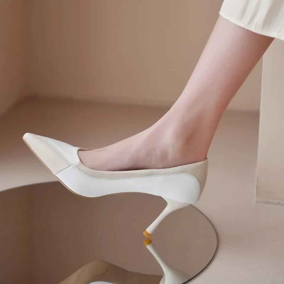 Giày Cao Gót Nữ Mũi Nhọn Thời Trang Pháp Quyến Rũ