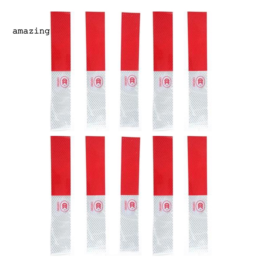 Bộ 10 Miếng Dán Phản Quang Cảnh Báo An Toàn Cho Xe Hơi Xe Tải DIY