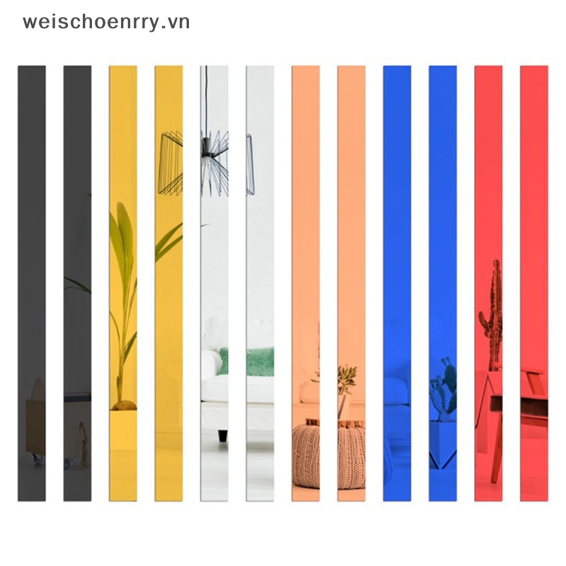 Bộ 10 Đề Can Tráng Gương Acrylic 5X20Cm Trang Trí Nhà Cửa