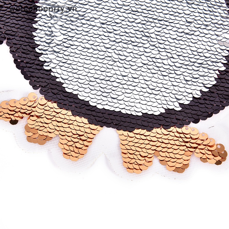Miếng Vá Trang Trí Quần Áo Hình Chim Cánh Cụt Bằng Sequin DIY