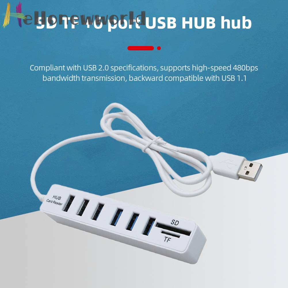 Đầu Đọc Thẻ Nhớ USB 2.0 6 Cổng Cho Máy Tính / Laptop