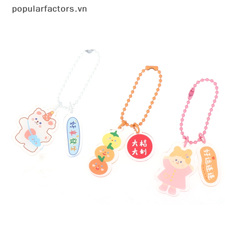 Móc Khóa Acrylic Trong Suốt Họa Tiết Hoạt Hình Phong Cách Hàn Quốc Cho Nữ