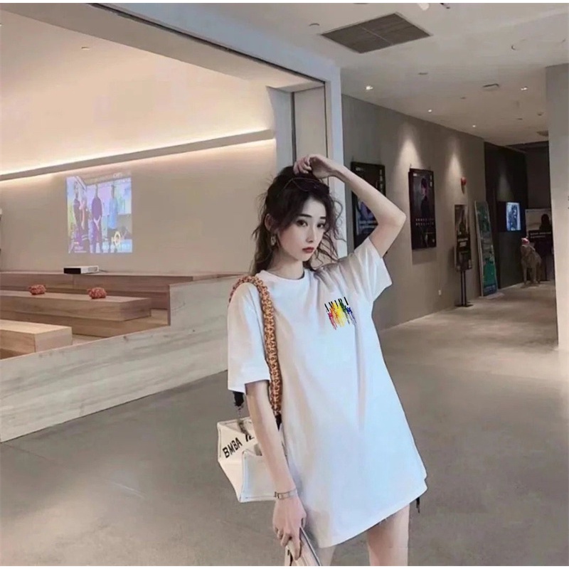  Ok in tua rua nhỏ giọt màu merican in chất lượng cao áo ngắn tay -áo sơ mi giản dị phong cách cặp đôi rời