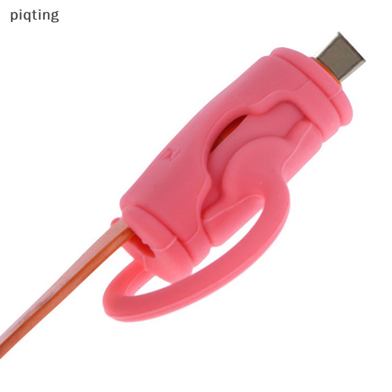 Piqt 1 Phụ Kiện Bảo Vệ Dây Cáp 2 Trong 1 Bằng Silicon Mềm Nhiều Màu Sắc