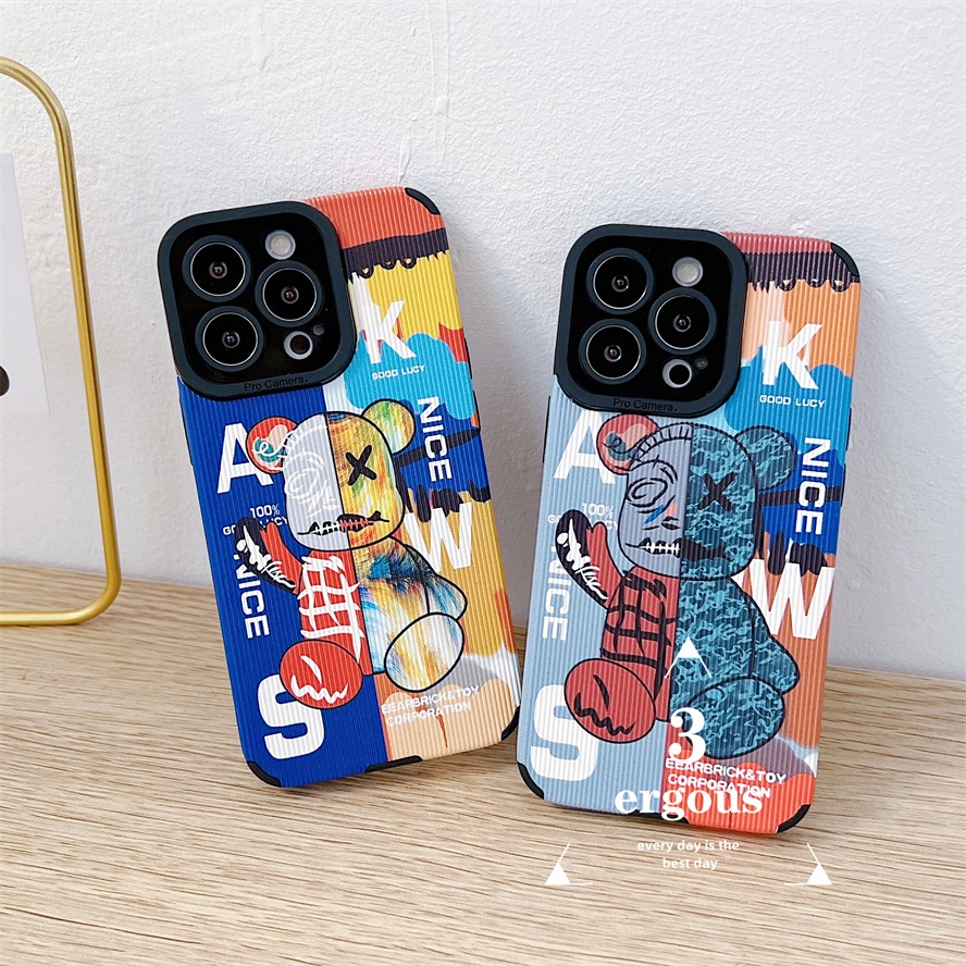 Ốp Điện Thoại Họa Tiết Gấu Kiểu Dọc Cho IPhone 14 13 12 11 Pro Max SE2020 X XR Xs Max 7 8 Plus
