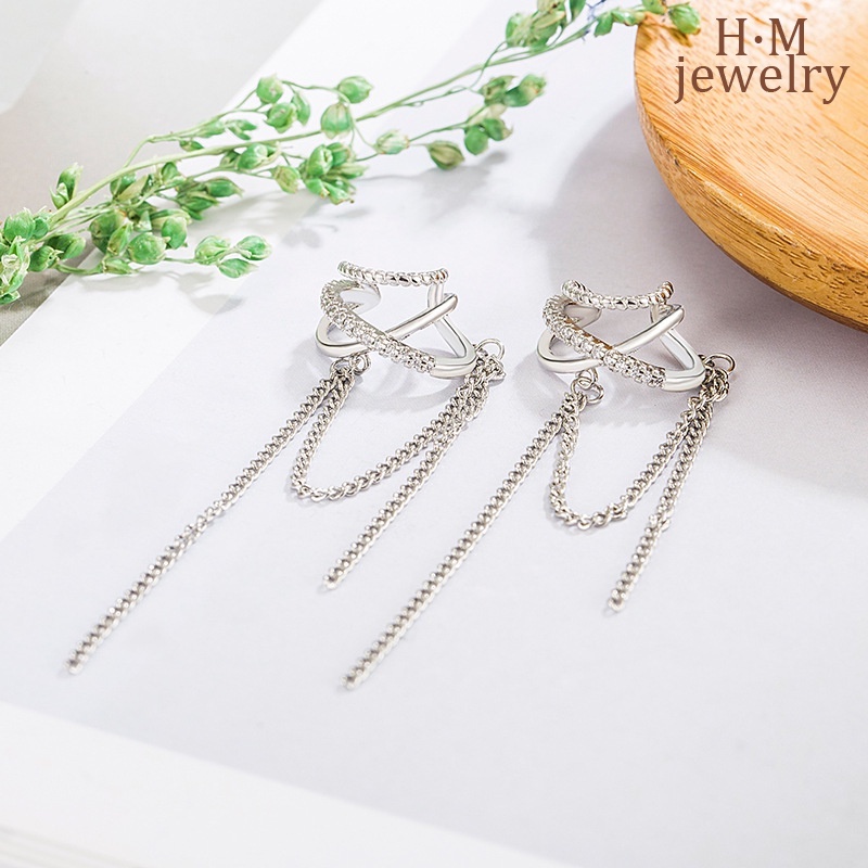 Khuyên Tai Dạng Kẹp Không Xỏ Lỗ Nhiều Lớp Đơn Giản Cá Tính Thời Trang Mới